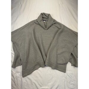APT 9 Gray Sequin Cowl Neck Poncho Sweater‎ Women's Oversize  sparkle night out